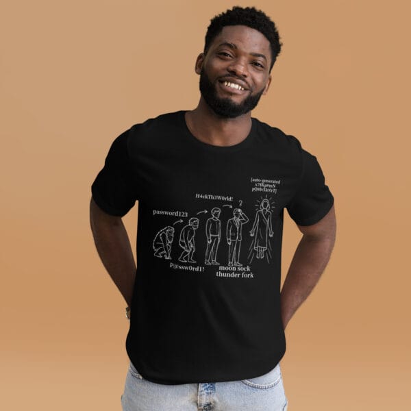 Password Evolution T-Shirt | Cybersecurity Humor Apparel