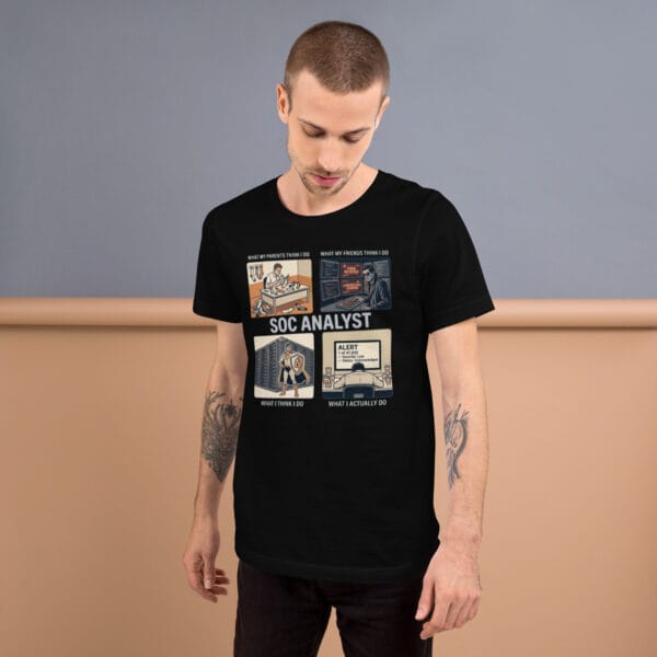 SOC Analyst T-Shirt | Cybersecurity Humor Apparel | Dark